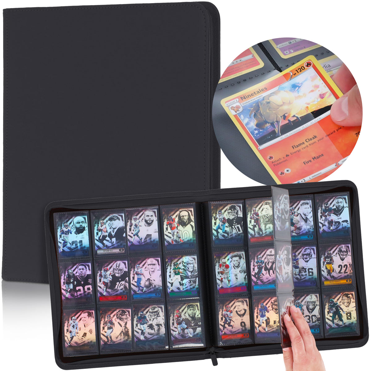 BCW Z-Folio 12-Pocket Lx Album - Black – front product view