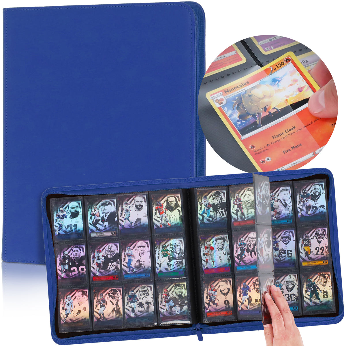 BCW Z-Folio 12-Pocket Lx Album - Blue – front product view