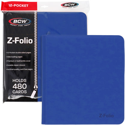 BCW Z-Folio 12-Pocket Lx Album - Blue – front product view