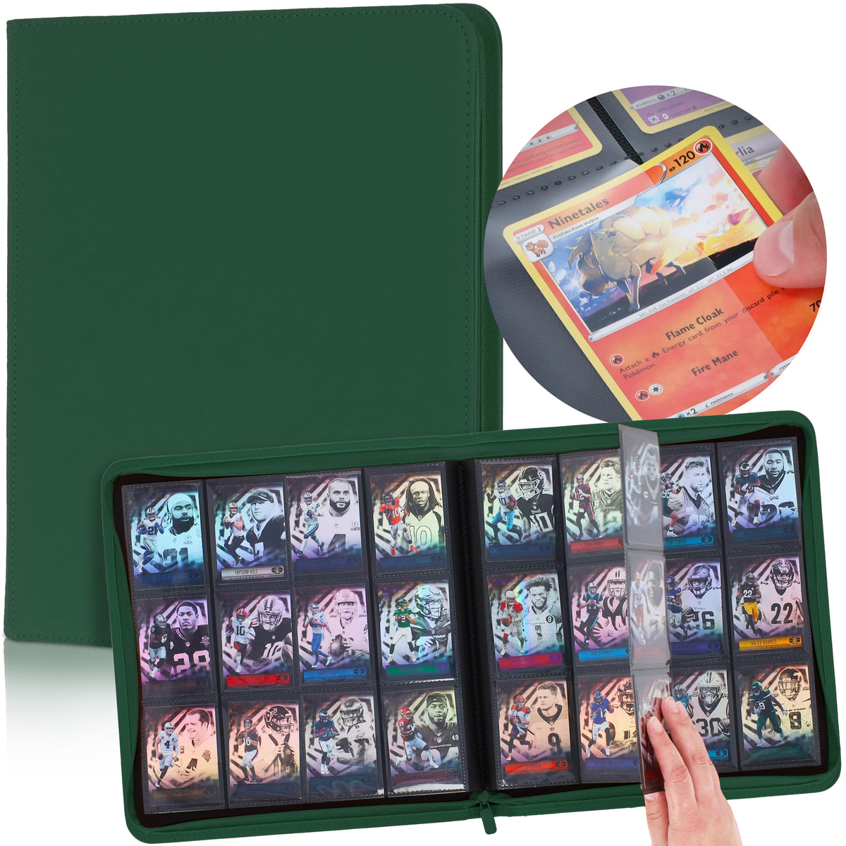 BCW Z-Folio 12-Pocket Lx Album - Green – front product view