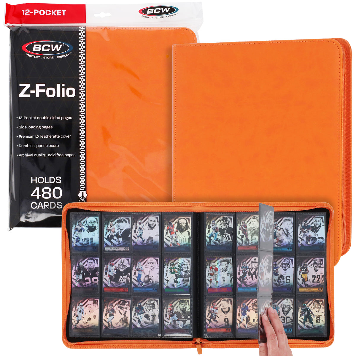 BCW Z-Folio 12-Pocket Lx Album - Orange – front product view
