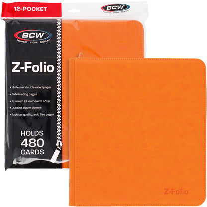 BCW Z-Folio 12-Pocket Lx Album - Orange – front product view