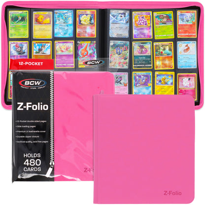 BCW Z-Folio 12-Pocket Lx Album - Pink – front product view