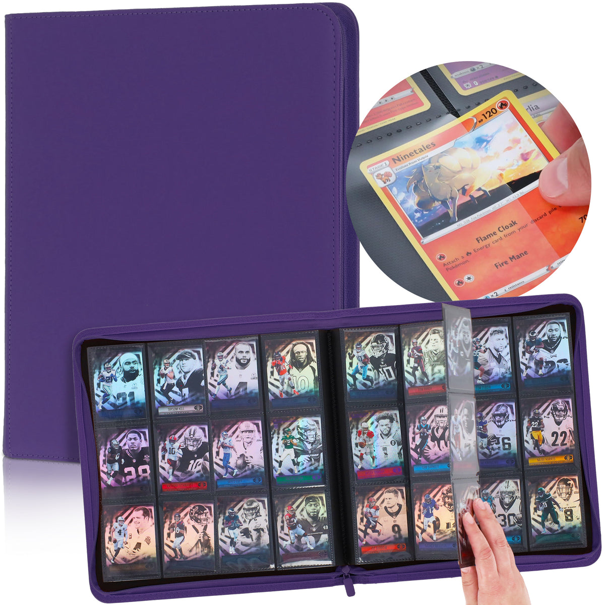BCW Z-Folio 12-Pocket Lx Album - Purple – front product view