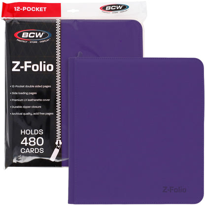 BCW Z-Folio 12-Pocket Lx Album - Purple – front product view