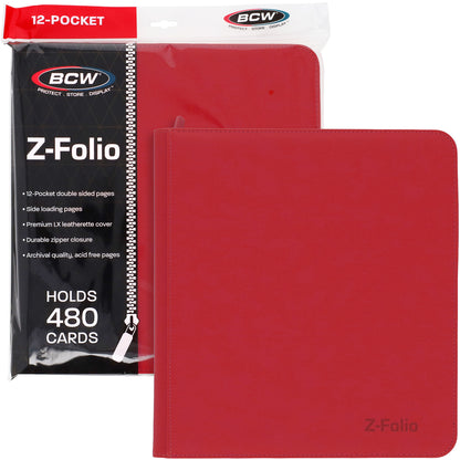 BCW Z-Folio 12-Pocket Lx Album - Red – front product view