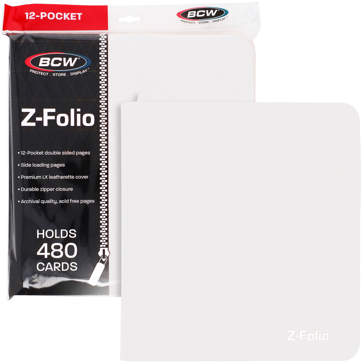 BCW Z-Folio 12-Pocket Lx Album - White – front product view