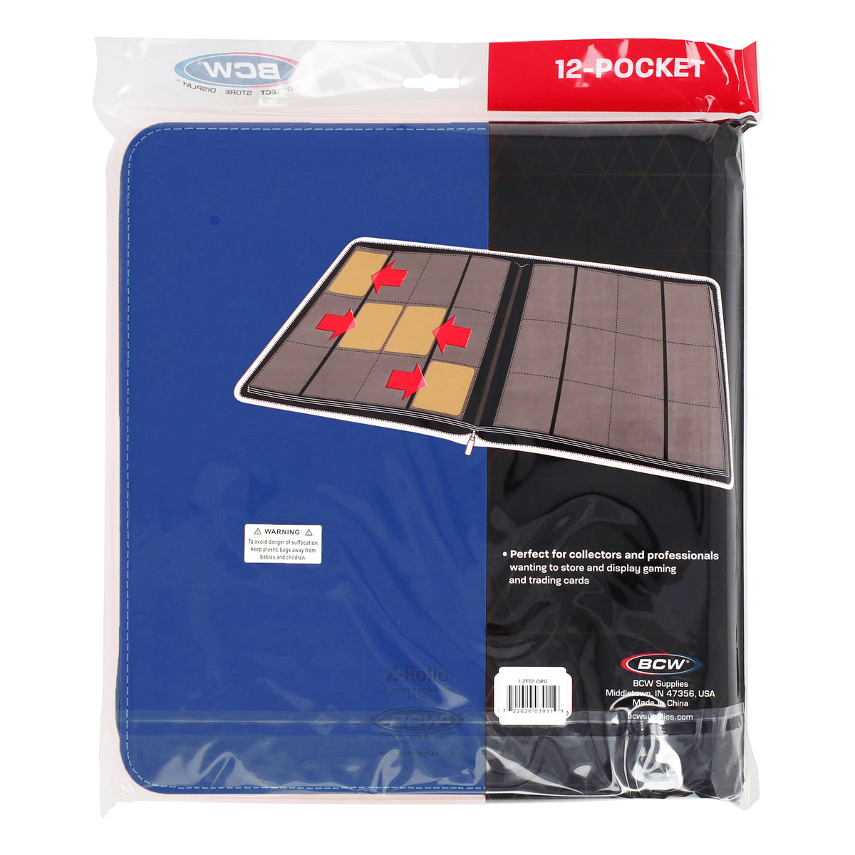 BCW Z-Folio 12-Pocket Lx Album - Blue – rear view
