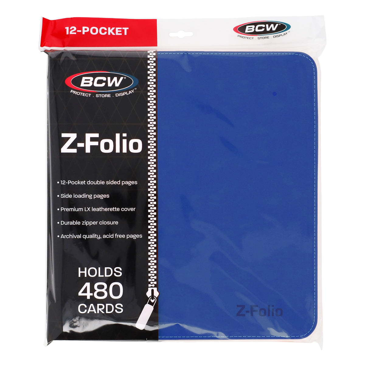 BCW Z-Folio 12-Pocket Lx Album - Blue – front product view
