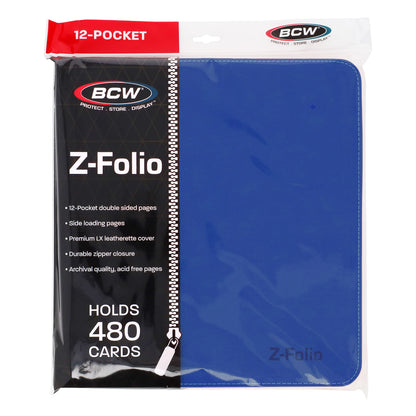BCW Z-Folio 12-Pocket Lx Album - Blue – front product view