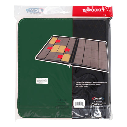 BCW Z-Folio 12-Pocket Lx Album - Green – rear view