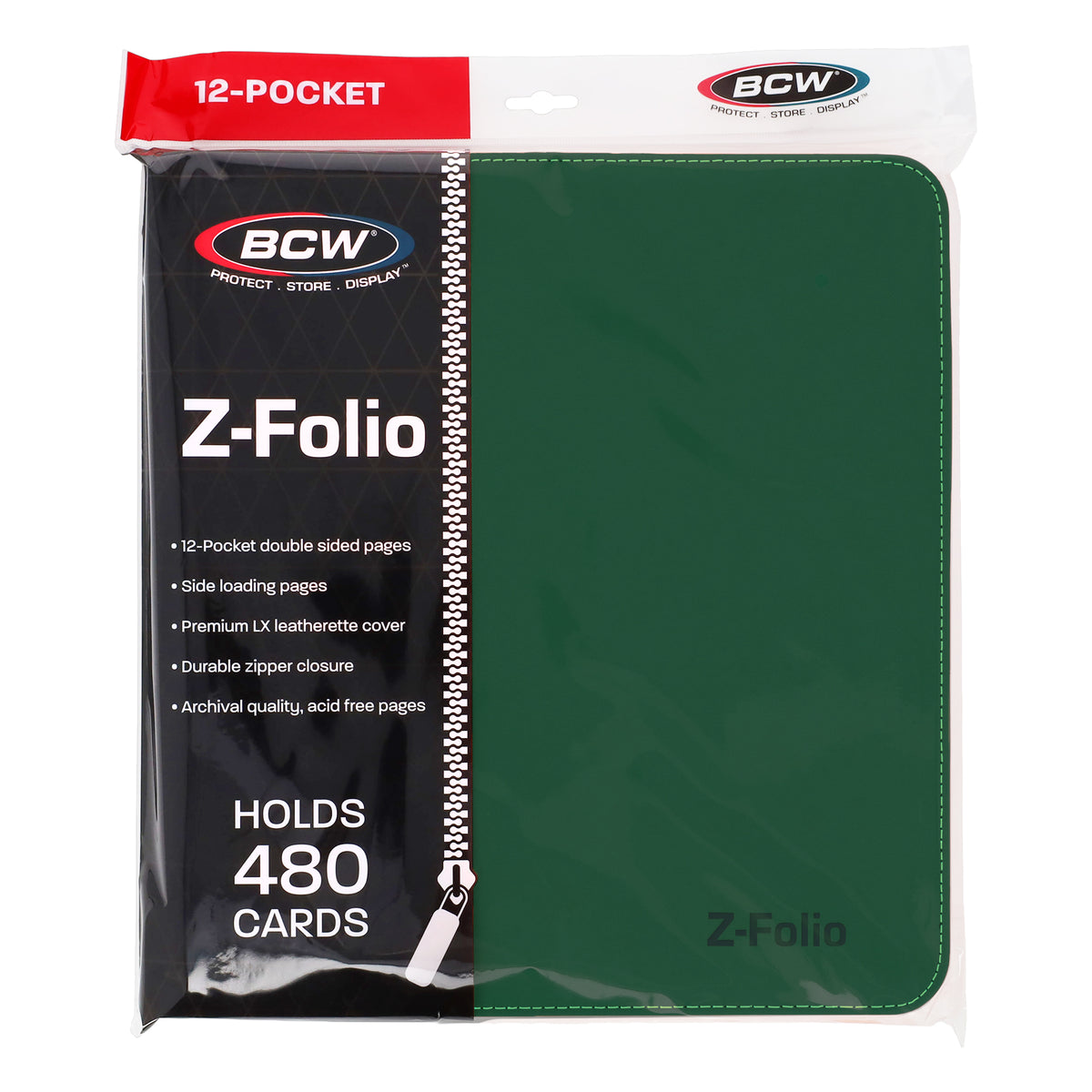 BCW Z-Folio 12-Pocket Lx Album - Green – front product view