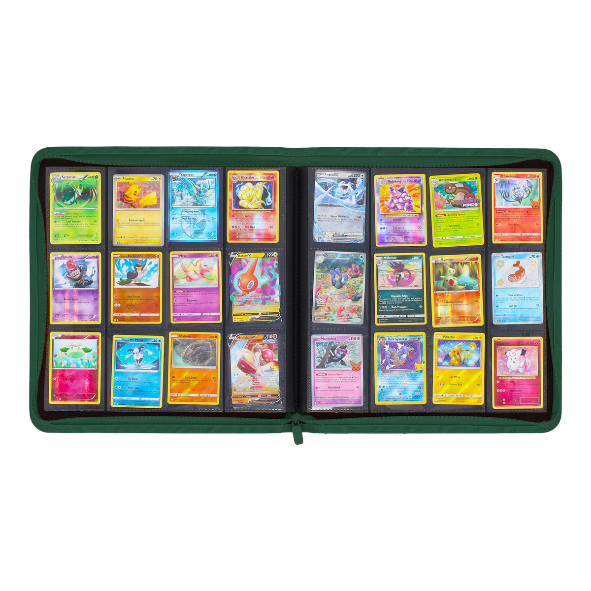 BCW Z-Folio 12-Pocket Lx Album - Green – open view
