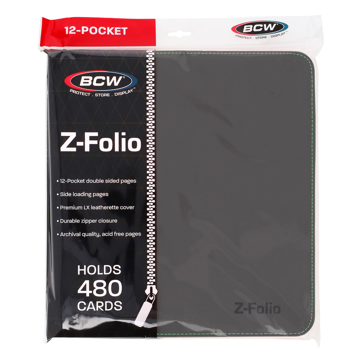 BCW Z-Folio 12-Pocket Lx Album - Gray – front product view