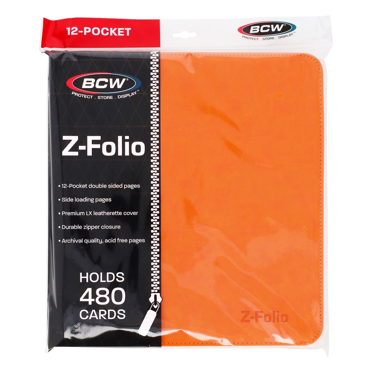 BCW Z-Folio 12-Pocket Lx Album - Orange – front product view