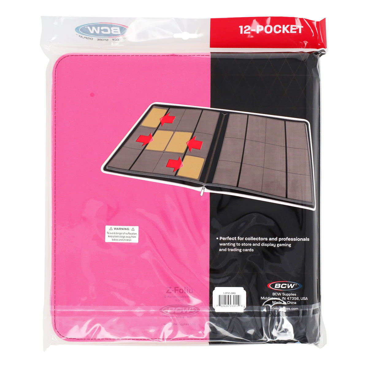 BCW Z-Folio 12-Pocket Lx Album - Pink – rear view