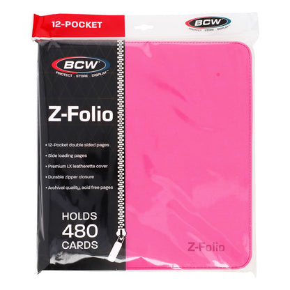 BCW Z-Folio 12-Pocket Lx Album - Pink – front product view