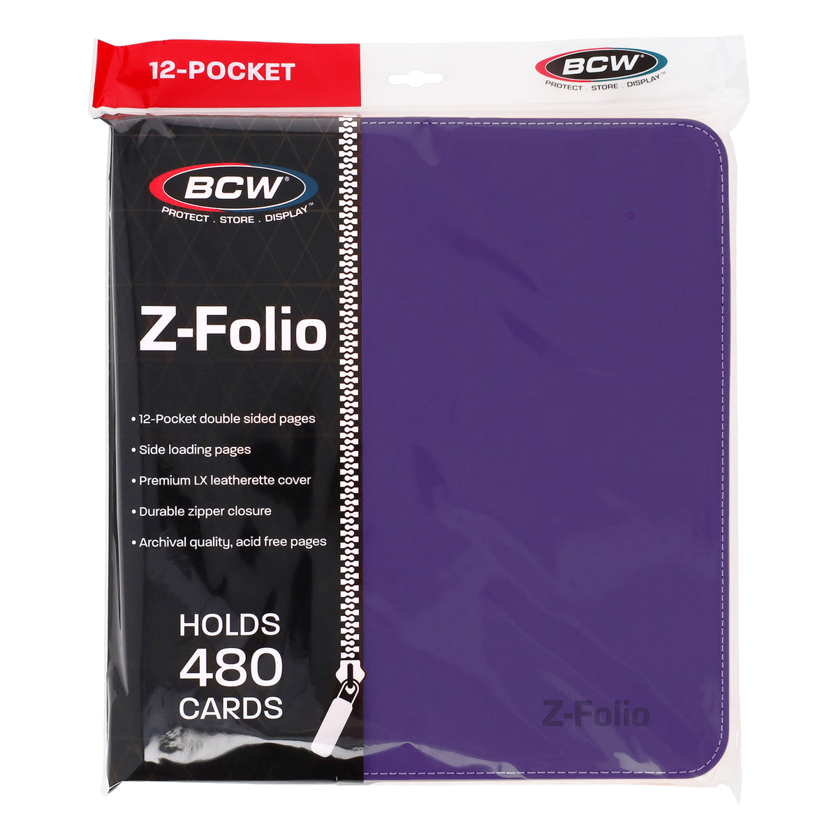 BCW Z-Folio 12-Pocket Lx Album - Purple – front product view