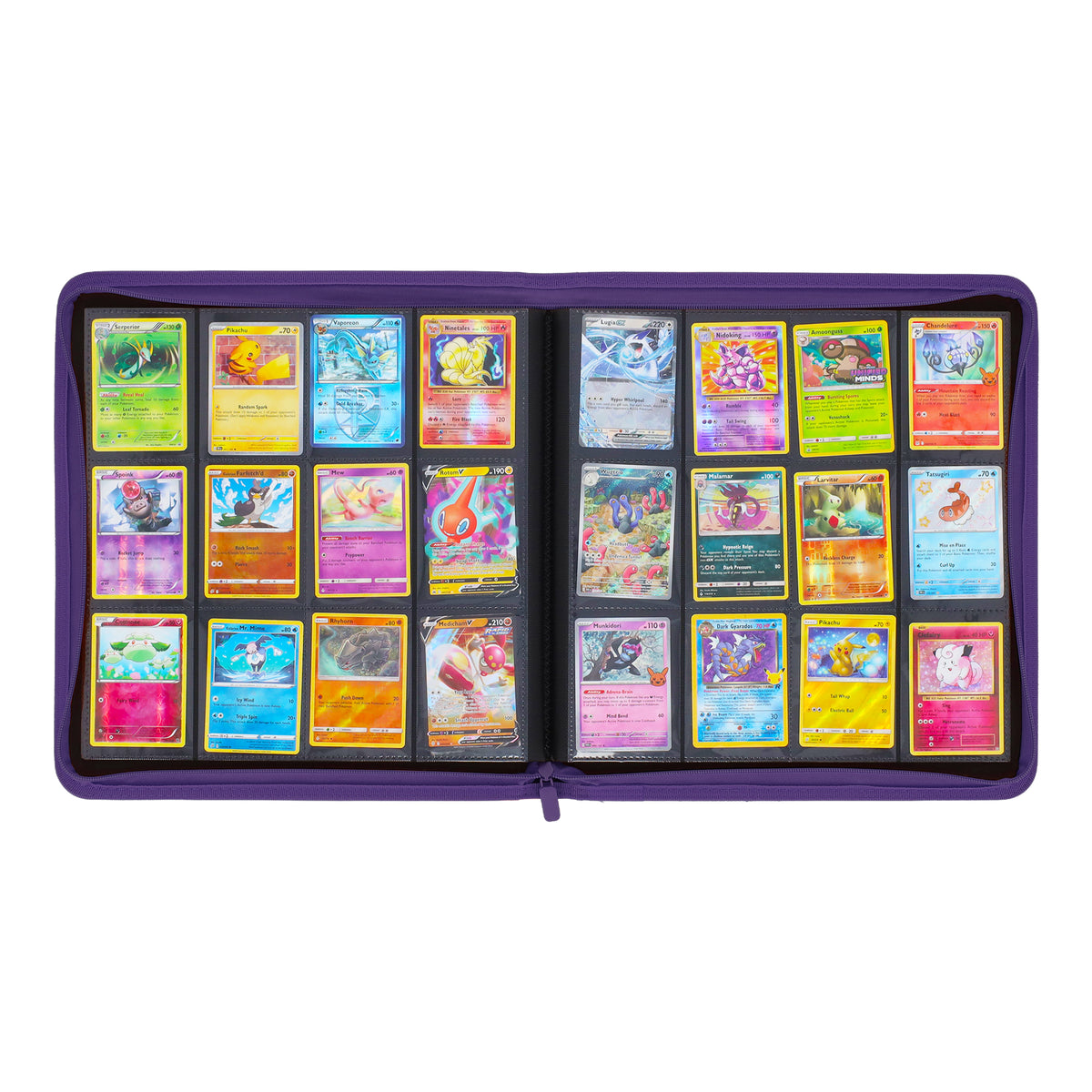 BCW Z-Folio 12-Pocket Lx Album - Purple – open view