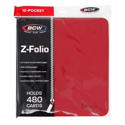 BCW Z-Folio 12-Pocket Lx Album - Red – front product view