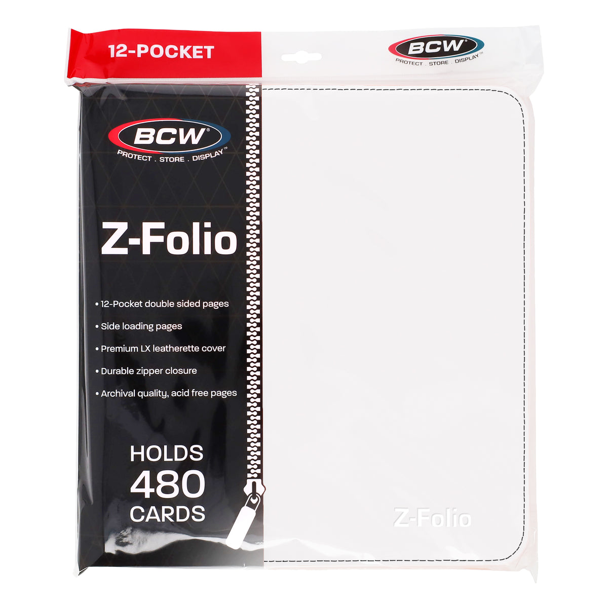BCW Z-Folio 12-Pocket Lx Album - White – front product view
