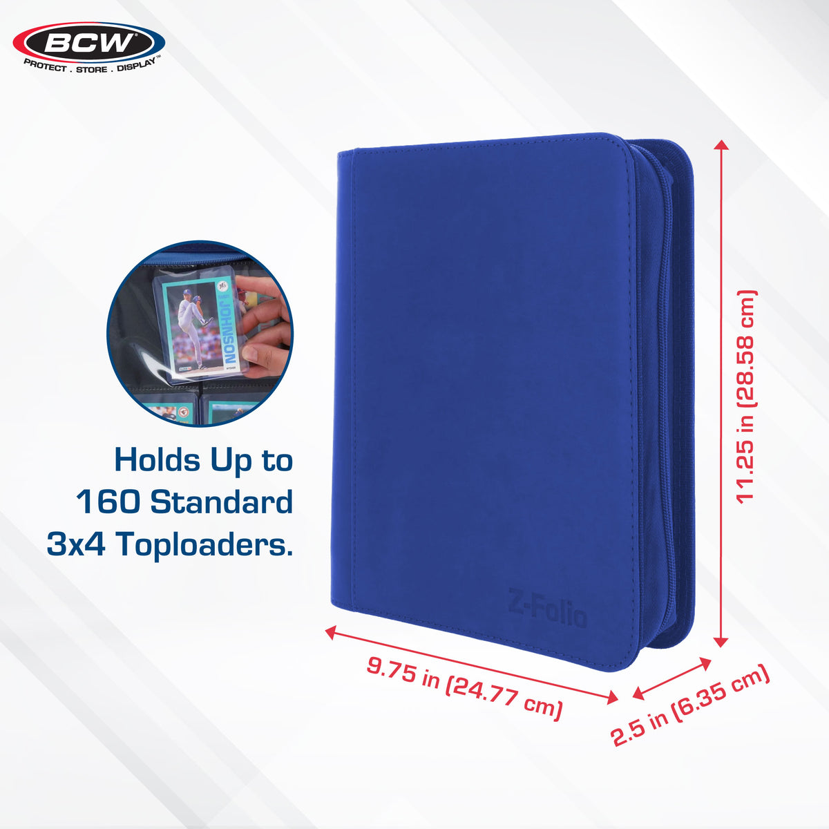 BCW Z-Folio 4-Pocket Lx Album - Toploaders - Blue – dimensions and specifications