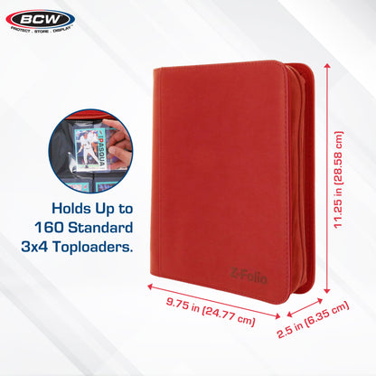 BCW Z-Folio 4-Pocket Lx Album - Toploaders - Red – dimensions and specifications