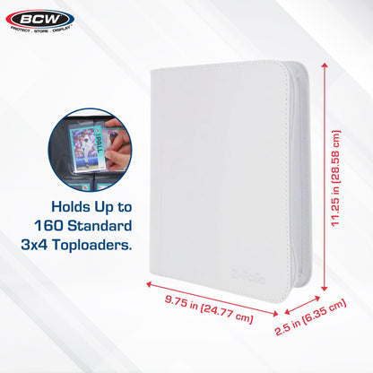 BCW Z-Folio 3-Pocket Lx Album - Toploaders - White – dimensions and specifications