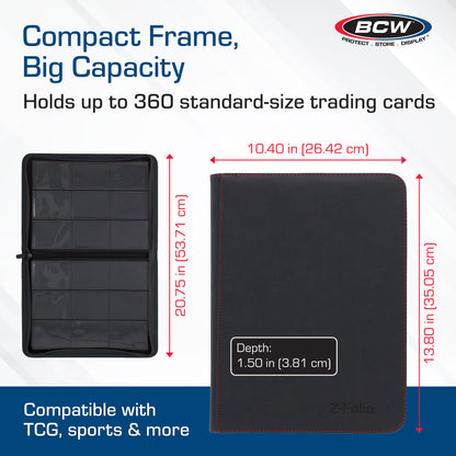 BCW Z-Folio 9-Pocket Album - Black – dimensions and specifications