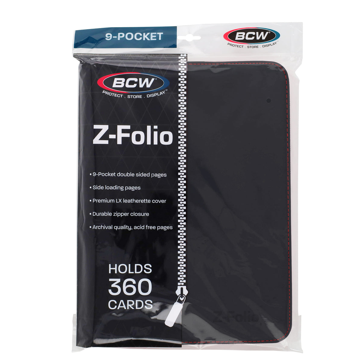 BCW Z-Folio 9-Pocket Album - Black – front product view