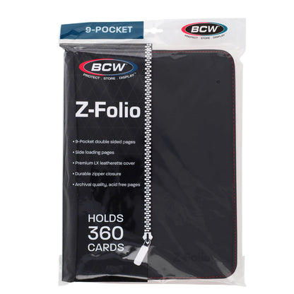BCW Z-Folio 9-Pocket Album - Black – front product view