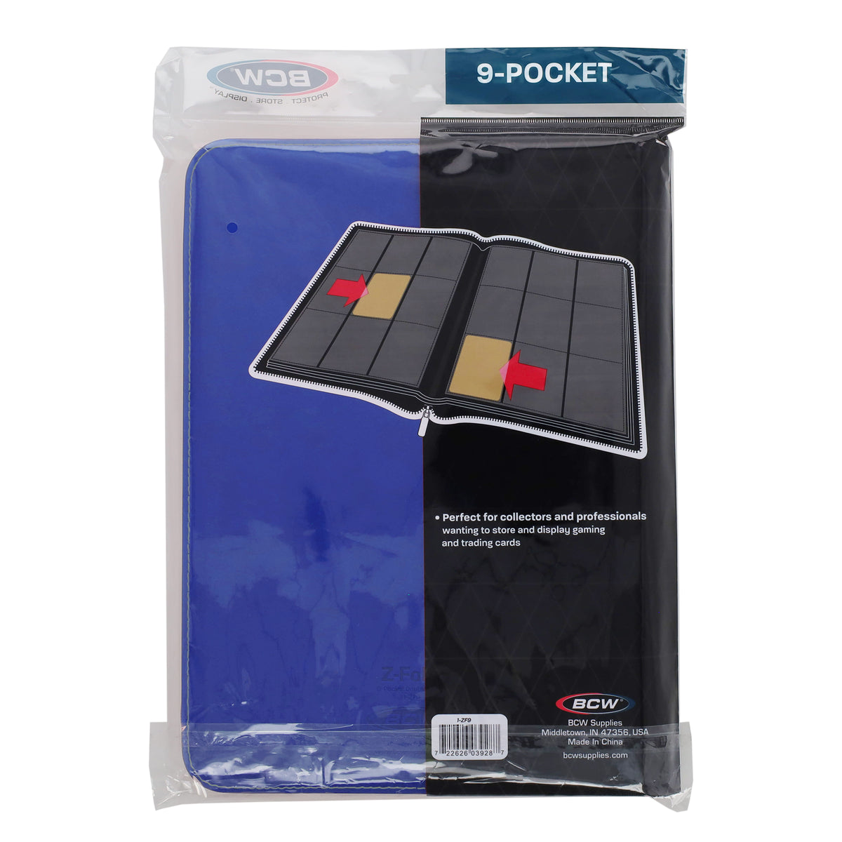 BCW Z-Folio 9-Pocket Album - Blue – rear view