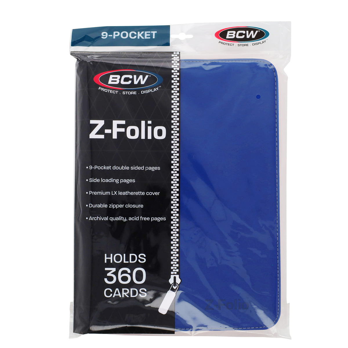 BCW Z-Folio 9-Pocket Album - Blue – front product view