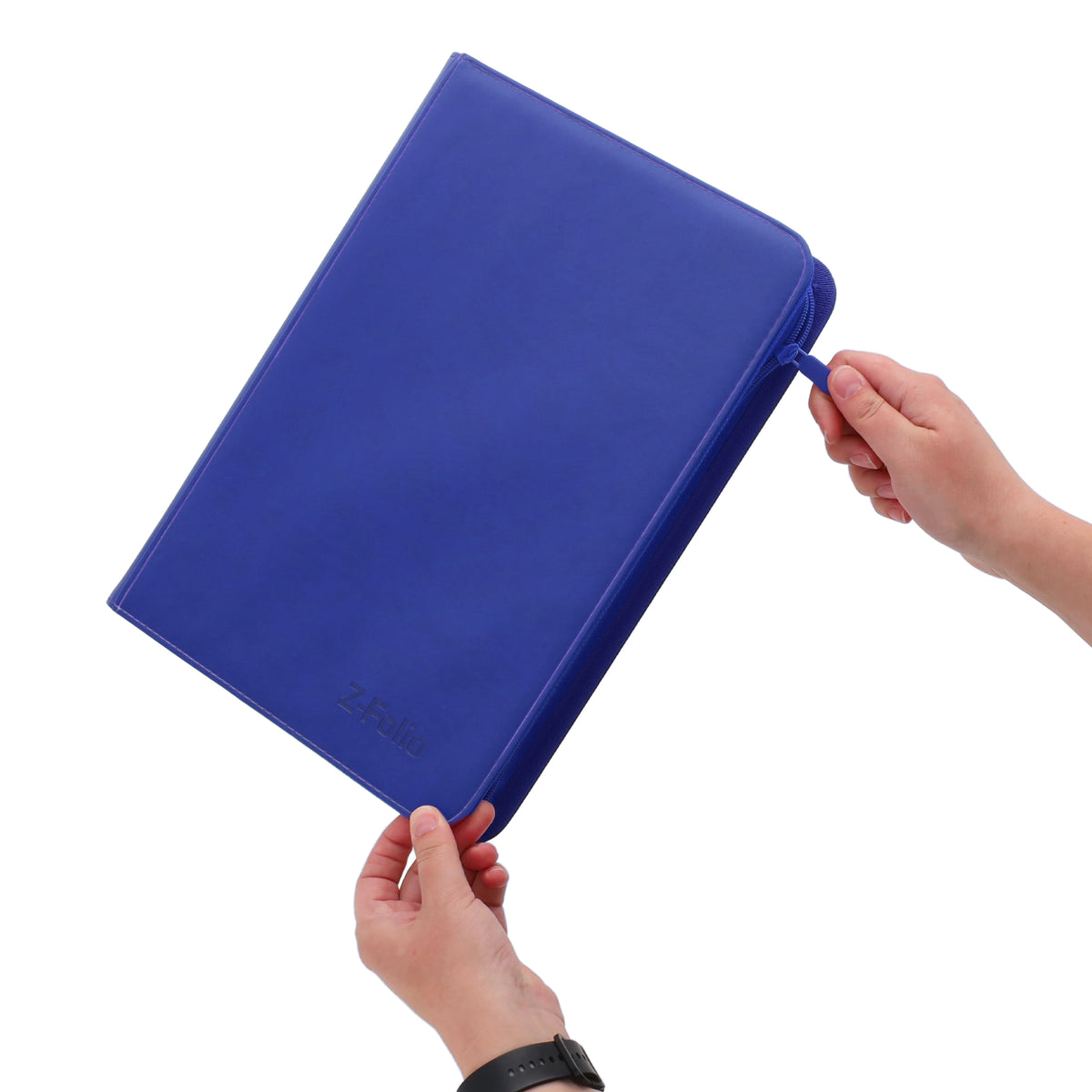 BCW Z-Folio 9-Pocket Album - Blue – in-use view