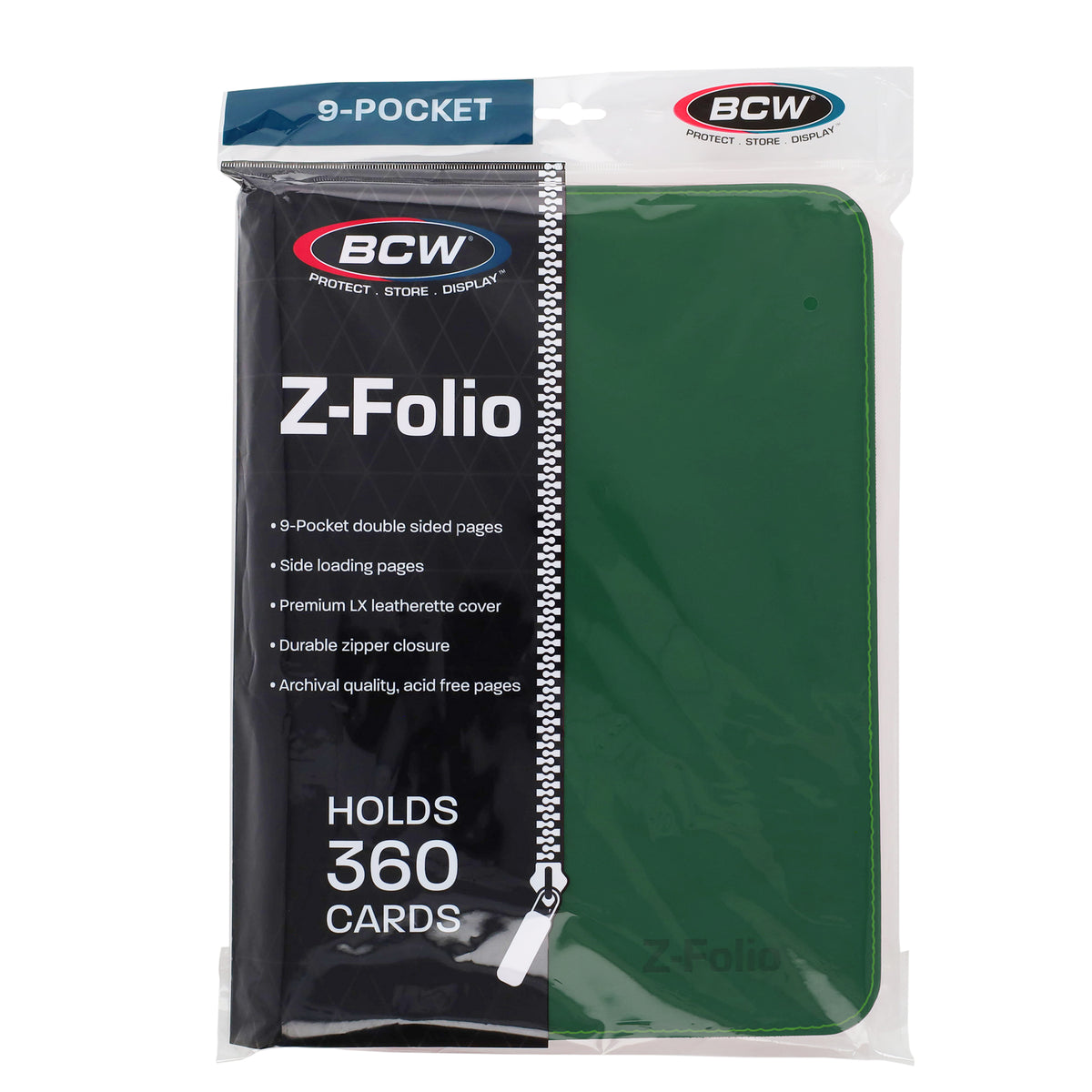 BCW Z-Folio 9-Pocket Album - Green – front product view