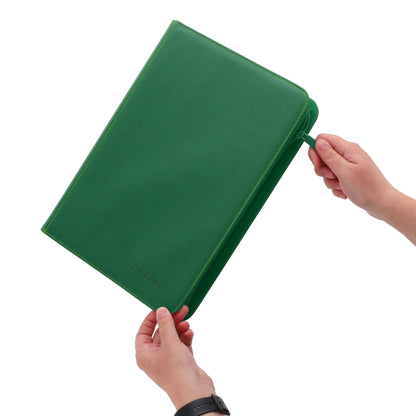 BCW Z-Folio 9-Pocket Album - Green – in-use view