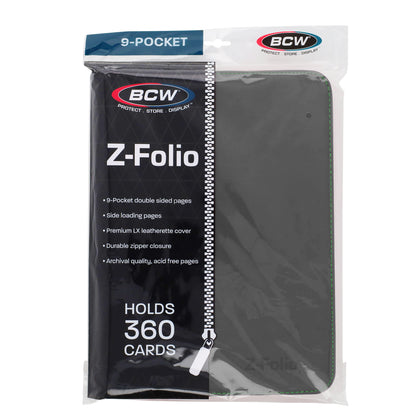 BCW Z-Folio 9-Pocket Album - Gray – front product view