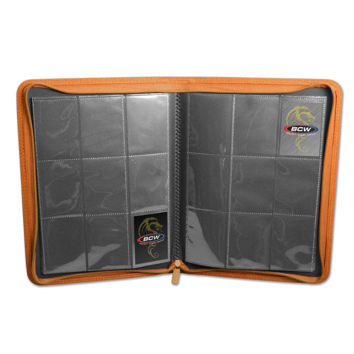 BCW Z-Folio 9-Pocket Album - Orange – open view