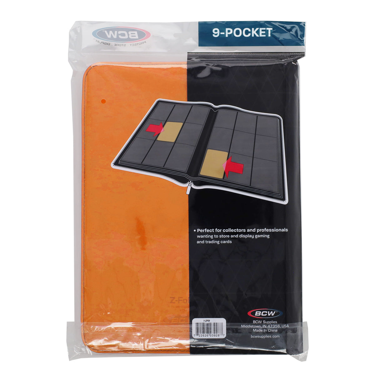 BCW Z-Folio 9-Pocket Album - Orange – rear view