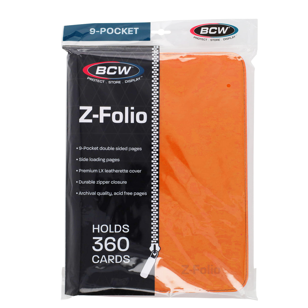 BCW Z-Folio 9-Pocket Album - Orange – front product view