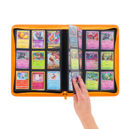 BCW Z-Folio 9-Pocket Album - Orange – in-use view