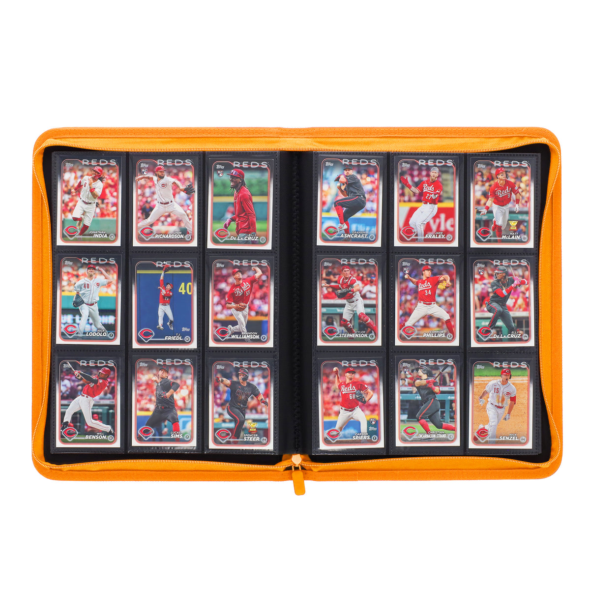 BCW Z-Folio 9-Pocket Album - Orange – open view