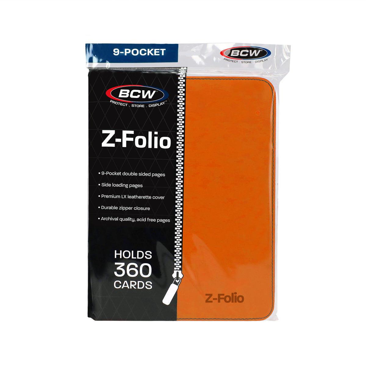 BCW Z-Folio 9-Pocket Album - Orange – front product view
