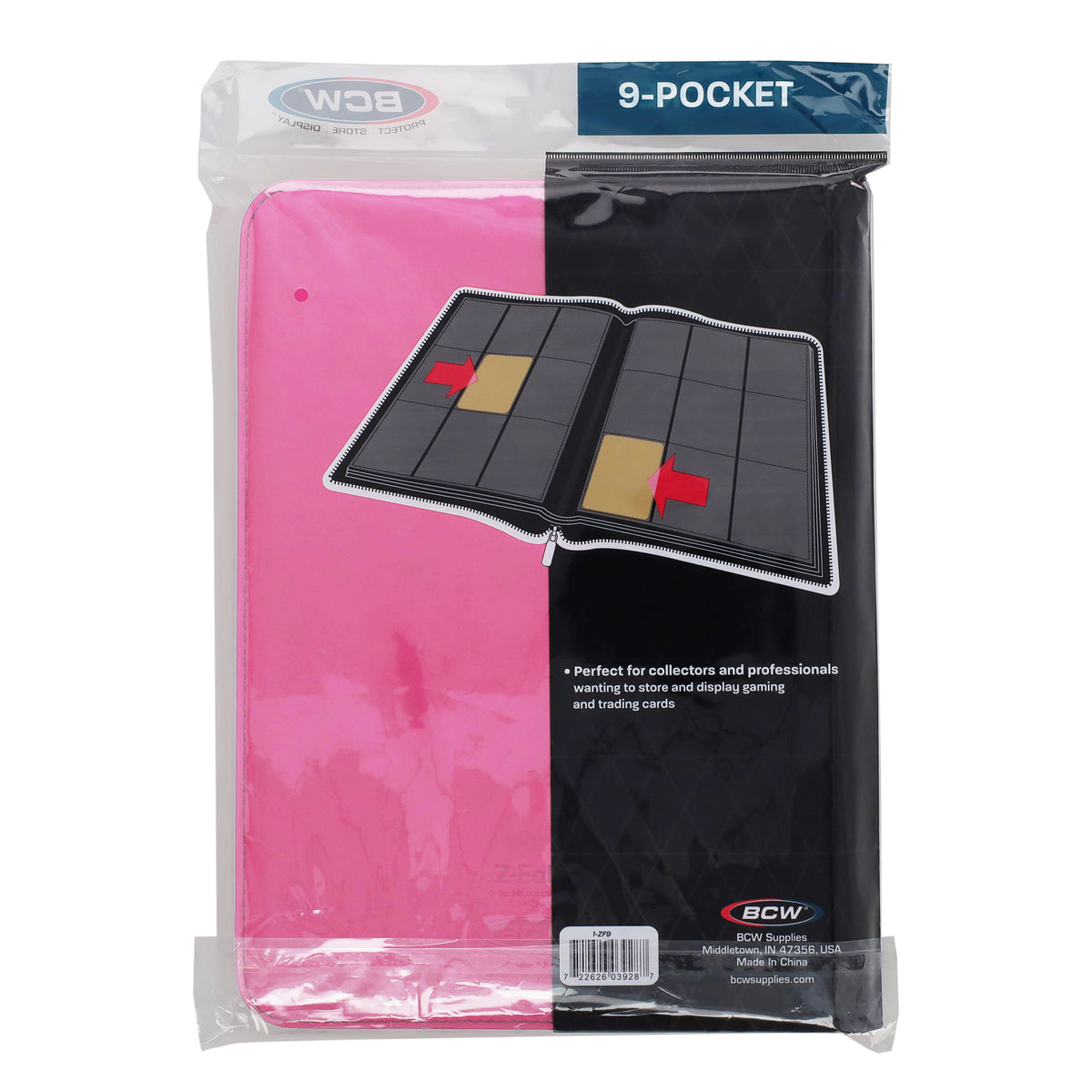 BCW Z-Folio 9-Pocket Album - Pink – rear view
