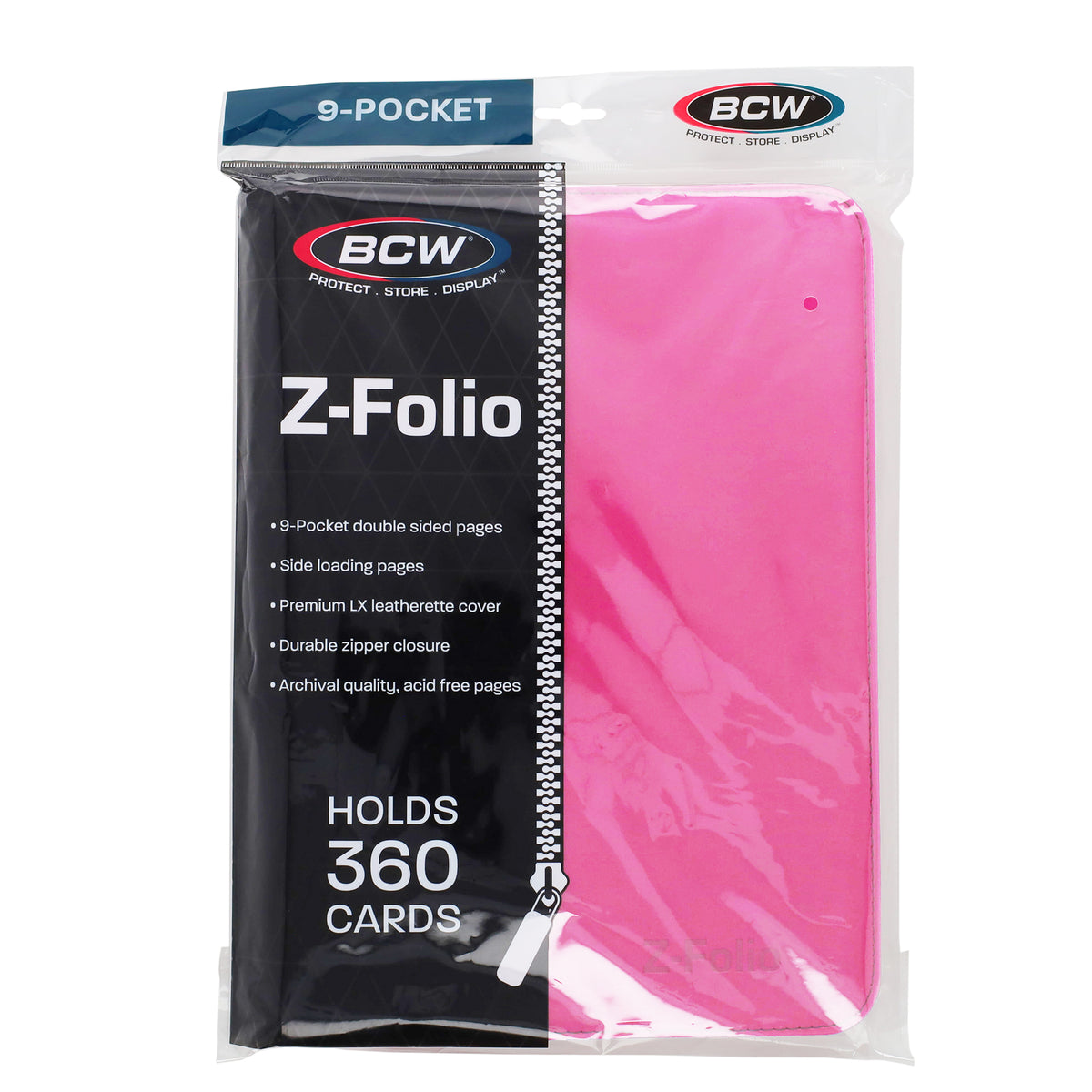 BCW Z-Folio 9-Pocket Album - Pink – front product view
