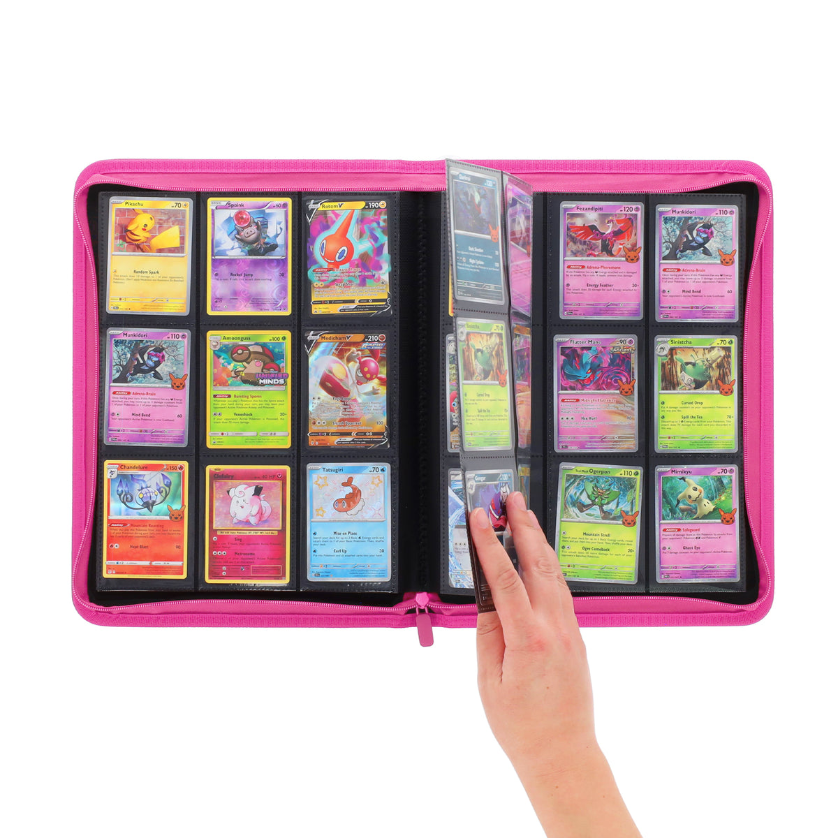 BCW Z-Folio 9-Pocket Album - Pink – in-use view