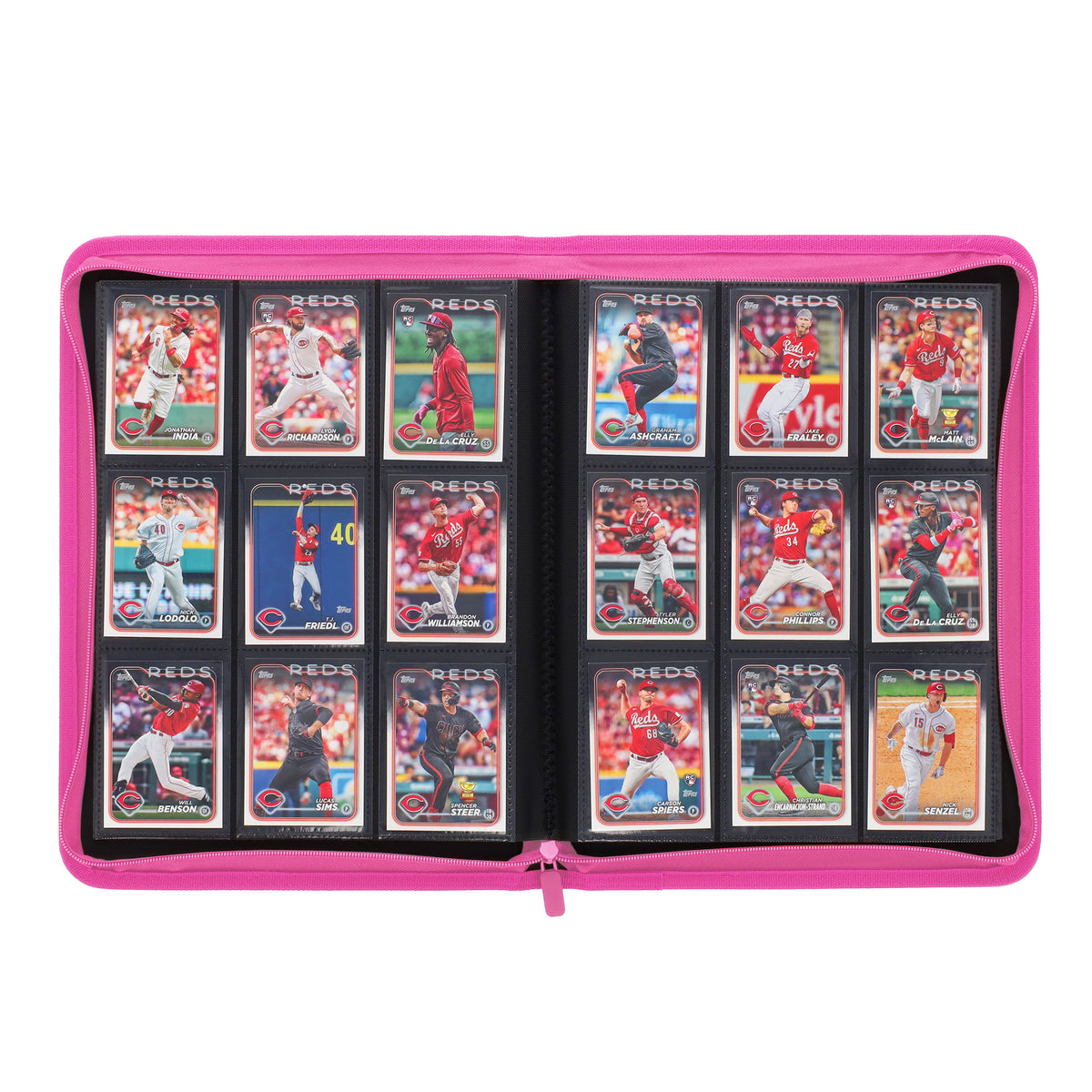 BCW Z-Folio 9-Pocket Album - Pink – open view