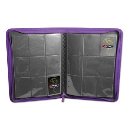 BCW Z-Folio 9-Pocket Album - Purple – open view
