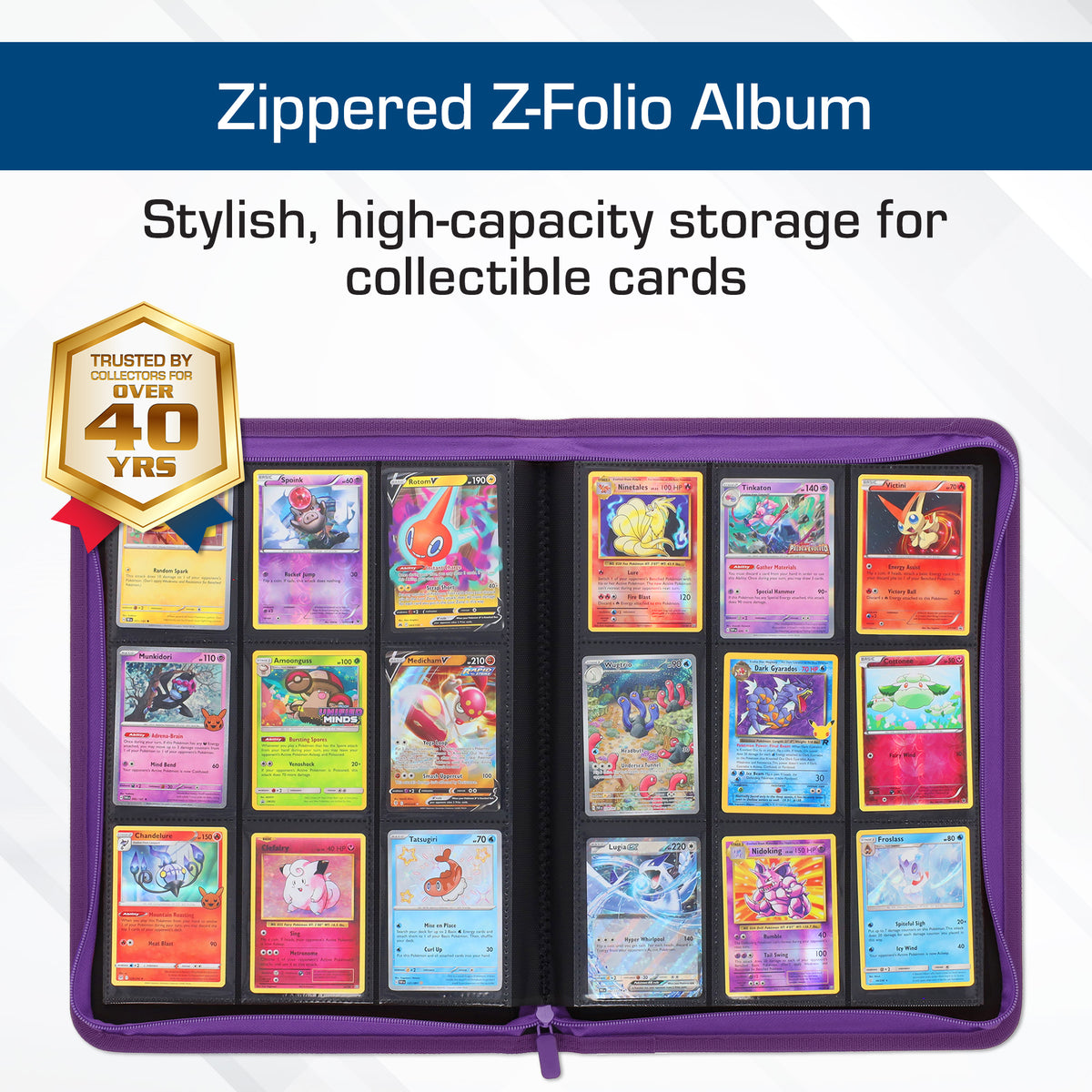 BCW Z-Folio 9-Pocket Album - Purple – dimensions and specifications