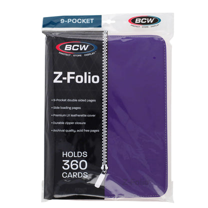 BCW Z-Folio 9-Pocket Album - Purple – front product view